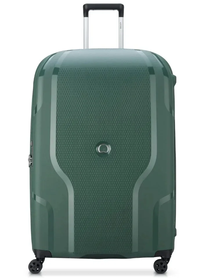 DELSEY Paris Clavel 83 Cm Large 4-Double Wheeled Non-Expandable Check-In Luggage Trolley Case (Recycled Material) - Deep Green